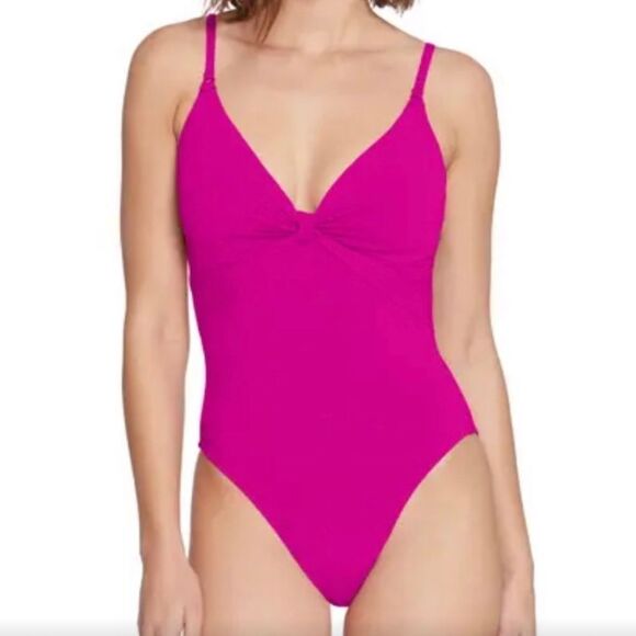 NWT 178.00 Robin Piccone Olivia Knot One-Piece Underwire Swimsuit  Size 2 - Picture 1 of 8